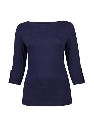 Dorothy Perkins *dp Curve Navy Animal Cuff Detail Top