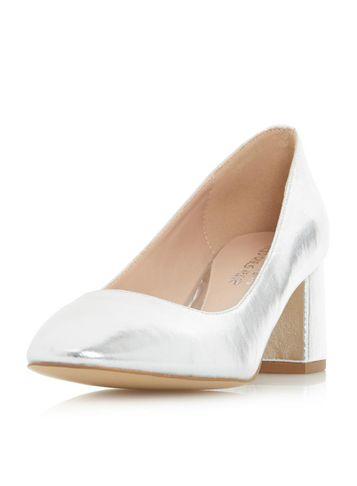 Dorothy Perkins *head Over Heels By Dune Silver 'alisia' Mid Heel Shoes