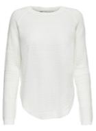 *only White Ribbed Knitted Jumper