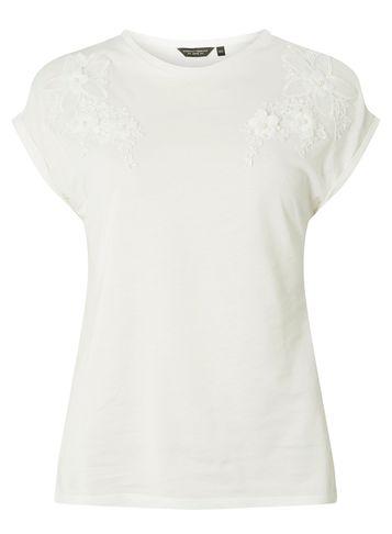 Dorothy Perkins Ivory Floral Applique T-shirt