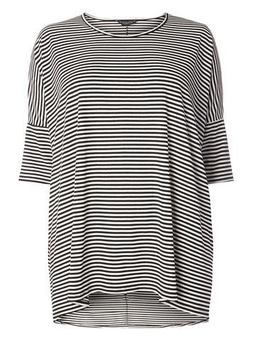 Dorothy Perkins Dp Curve Stripe Dip Back Hem Top
