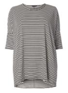 Dorothy Perkins Dp Curve Stripe Dip Back Hem Top