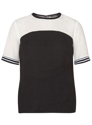 Dorothy Perkins Monochrome Tee With Rib Trim