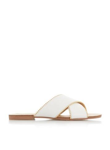 *head Over Heels By Dune White 'lorna' Ladies Flat Sandals