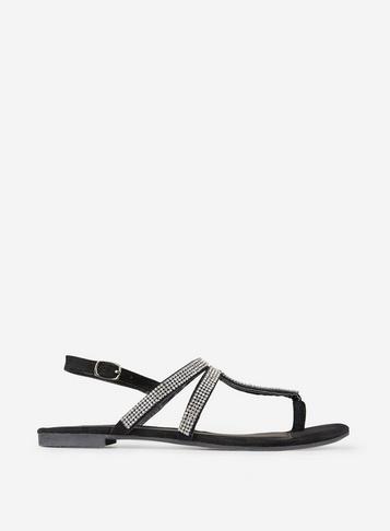 Dorothy Perkins Wide Fit Black 'faraway' T-bar Sandals