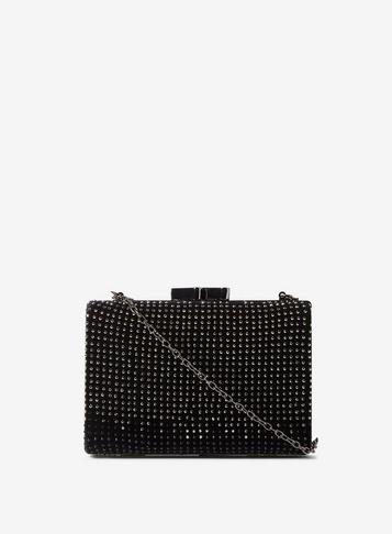Dorothy Perkins Black Stone Detail Box Clutch