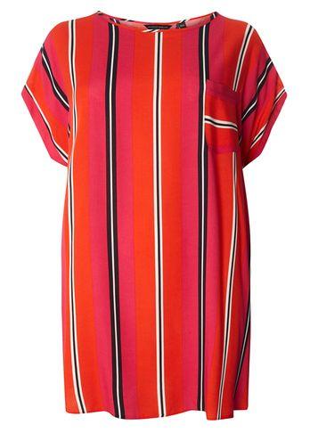 Dorothy Perkins Dp Curve Red Stripe Zip Back Top