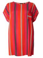 Dorothy Perkins Dp Curve Red Stripe Zip Back Top