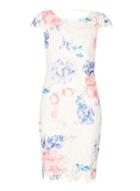 Dorothy Perkins *izabel London White Floral Print Crochet Bodycon Dress