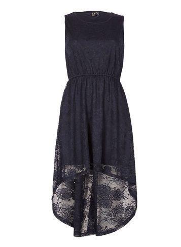 Dorothy Perkins *izabel London Navy Lace Asymmetric Hem Midi Dress