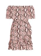 Dorothy Perkins *girls On Film Multi Colour Snake Print Bardot Shift Dress