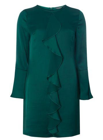 Dorothy Perkins Green Ruffle Front Shift Dress