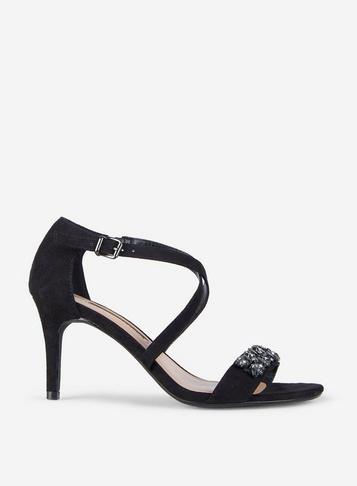 Dorothy Perkins Black Bing Embellished Heeled Sandals