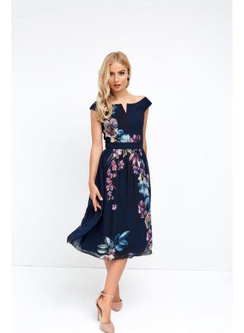 Dorothy Perkins *little Mistress Navy Floral Cap Sleeve Skater Dress