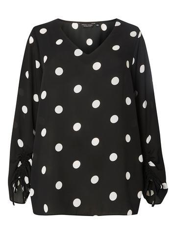 Dorothy Perkins Dp Curve Polka Dot Print Blouse