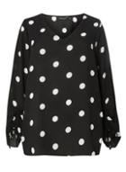 Dorothy Perkins Dp Curve Polka Dot Print Blouse