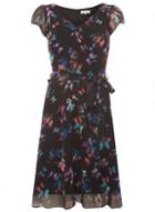 Dorothy Perkins *billie & Blossom Tall Black Butterfly Print Skater Dress