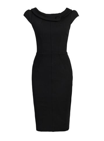Dorothy Perkins *jolie Moi Black Collared Bodycon Dress