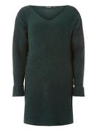 Dorothy Perkins Green V-neck Tunic Jumper