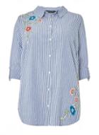 Dorothy Perkins *dp Curve Blue Striped Embroidered Shirt