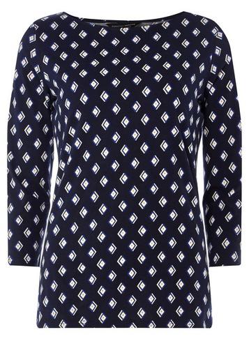 Dorothy Perkins Navy Geometric Printed Top