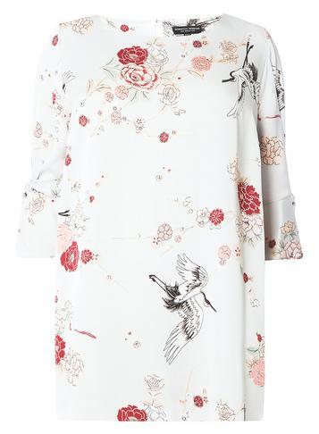 Dorothy Perkins *dp Curve Grey Heron Tie Sleeve Top