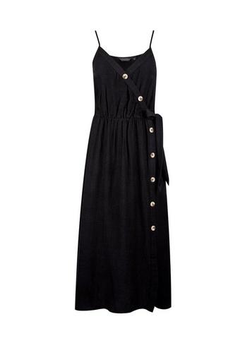 Dorothy Perkins Black Linen Mix Camisole Dress