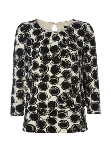 Dorothy Perkins *roman Originals Black Printed Necklace Top