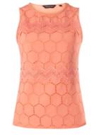 Dorothy Perkins Coral Broderie Shell Top