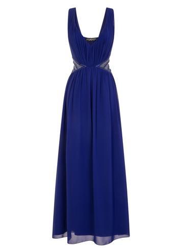 Dorothy Perkins *little Mistress Blue Cut Out Maxi Dress