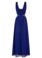 Dorothy Perkins *little Mistress Blue Cut Out Maxi Dress
