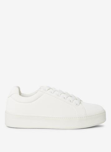 Dorothy Perkins White Ivanka Lace Up Trainers