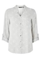 Dorothy Perkins Grey Floral Roll Sleeve Shirt
