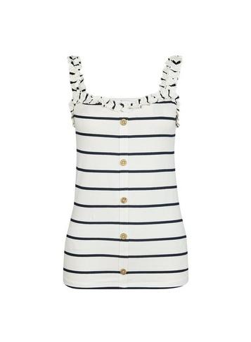 Dorothy Perkins *tall White Stripe Print Frill Vest