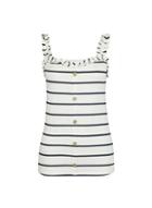 Dorothy Perkins *tall White Stripe Print Frill Vest