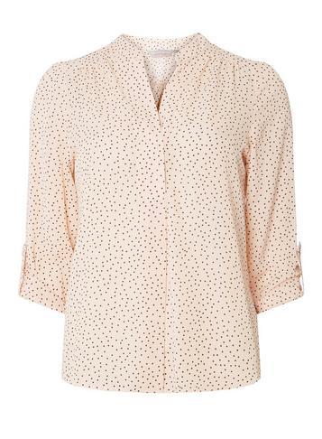 Dorothy Perkins Petite Blush Polka Dot Print Roll Sleeve Shirt