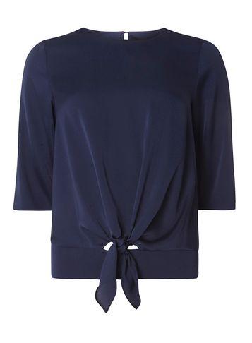 Dorothy Perkins Navy Tie Front T-shirt