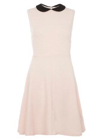 Dorothy Perkins Blush Waffle Textured Collar Dress