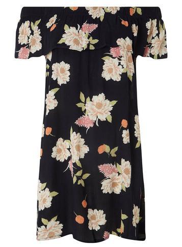 Dorothy Perkins Petite Navy Bloom Floral Bardot Dress
