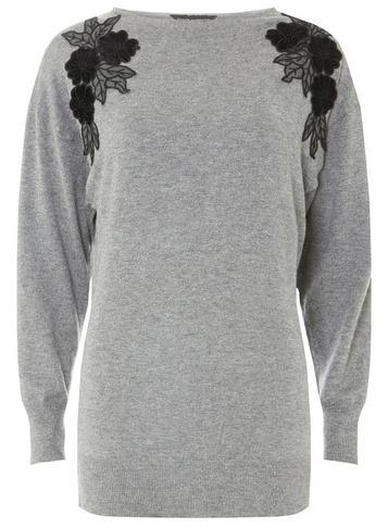 Dorothy Perkins Charcoal Detail Batwing Jumper