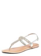 Dorothy Perkins Silver Leather 'flissie' Toepost Sandals