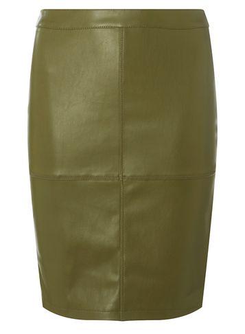 Dorothy Perkins *vila Khaki Faux-leather Skirt