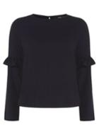 Dorothy Perkins *only Navy Ruffle Sleeve Blouse