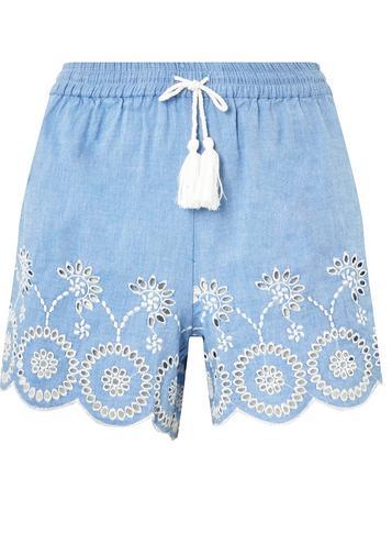 Dorothy Perkins *dp Beach Chambray Embroidered Shorts