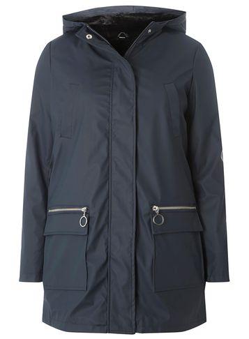 Dorothy Perkins Navy Faux Fur Lined Raincoat