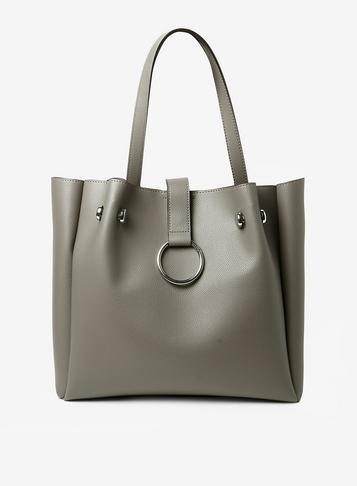 Dorothy Perkins Grey Metal Hoop Tote Bag
