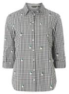 Dorothy Perkins Monochrome Gingham Checked Embroidered Shirt