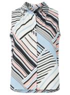 Dorothy Perkins Petite Multi Coloured Stripe Sleeveless Shirt