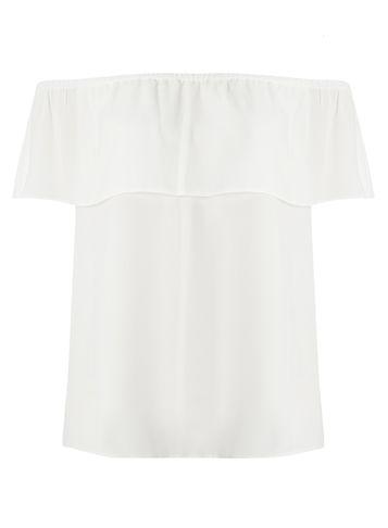 Dorothy Perkins *tall Ivory Ruffle Bardot Top