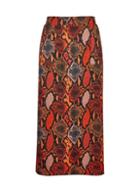 Dorothy Perkins *tall Orange Snake Print Midi Skirt